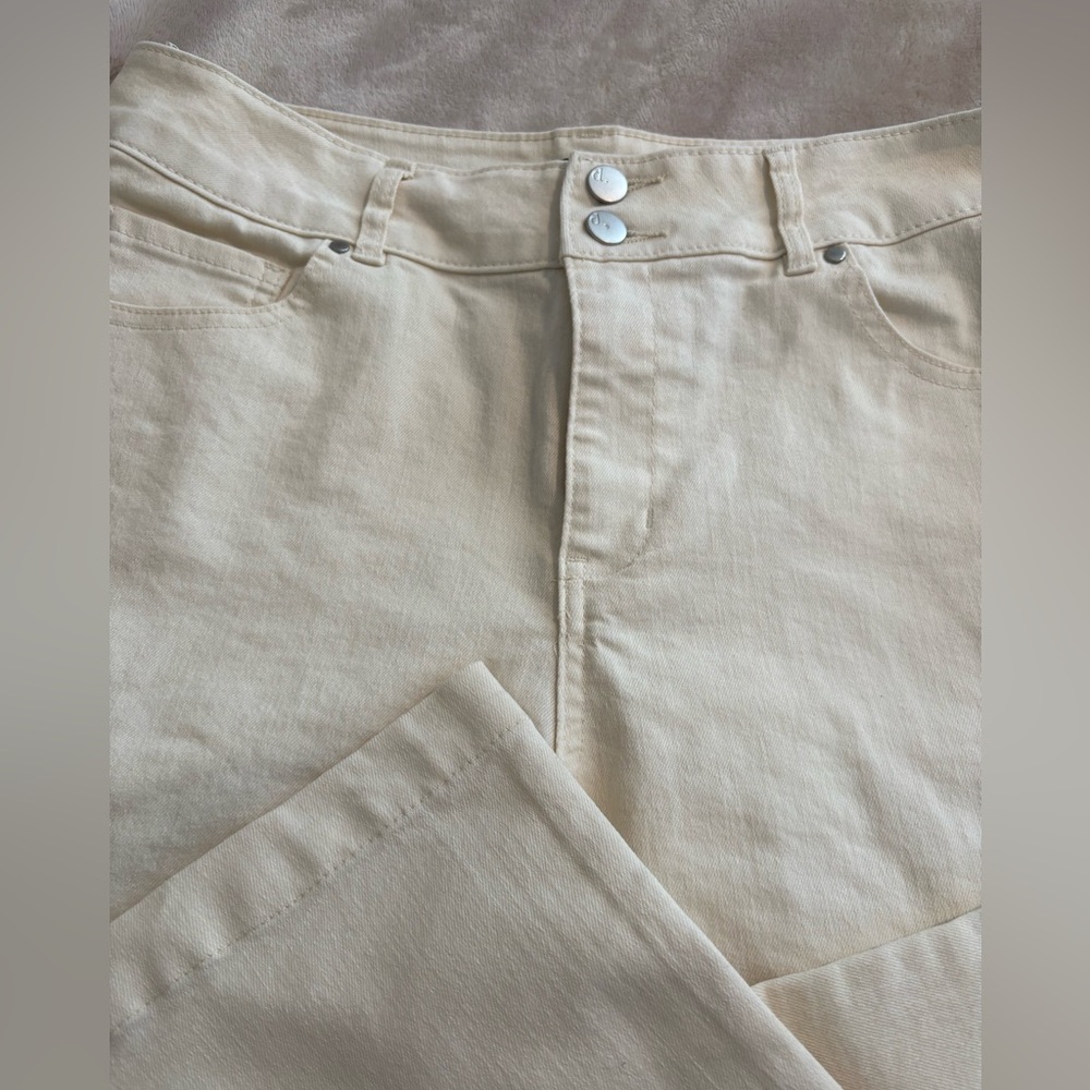 D. Jeans High Waist Wide Leg Pants in Cream/Off White Size 14